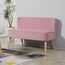 HOMCOM Sofa 2 Sitzer Couch, Kleine Loveseat mit Samt-Optik Modern Polstersofa für Wohnzimmer, Schlafzimmer, kleinen Raum, Rosa 117 x 56,5 x 77 cm