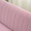 HOMCOM Sofa 2 Sitzer Couch, Kleine Loveseat mit Samt-Optik Modern Polstersofa für Wohnzimmer, Schlafzimmer, kleinen Raum, Rosa 117 x 56,5 x 77 cm