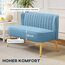 HOMCOM Sofa 2 Sitzer Couch, Kleine Loveseat mit Leinen-Optik Modern Polstersofa für Wohnzimmer, Schlafzimmer, kleinen Raum, Blau 117 x 56,5 x 77 cm