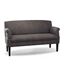 CAVADORE 3-Sitzer Küchensofa Malm, Sitzbank für Küche oder Esszimmer in Lederoptik, Inkl. Armteilverstellung, Federkern und moderner Kontrastnaht, 182 x 97 x 78, Mikrofaser: grau