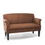 CAVADORE 2-Sitzer Küchensofa Malm, Sitzbank für Küche oder Esszimmer in Lederoptik, Inkl. Armteilverstellung, Federkern und moderner Kontrastnaht, 152 x 97 x 78, Mikrofaser: cognac