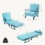WOLTU Schlafsessel 3 in 1 mit bettfunktion, Gästebettfür, Schlafsofa mit Bettfunktion, Verstellbarer Rückenlehne, Wohnzimmer, Schlafzimmer, Balkon, Metallrahmen Leinen, 80 x 82 x 74 cm, Blau