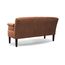 CAVADORE 3-Sitzer Küchensofa Malm, Sitzbank für Küche oder Esszimmer in Lederoptik, Inkl. Armteilverstellung, Federkern und moderner Kontrastnaht, 182 x 97 x 78, Mikrofaser: cognac