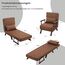 WOLTU Schlafsessel 3 in 1 mit bettfunktion, Gästebettfür, Schlafsofa mit Bettfunktion, Verstellbarer Rückenlehne, Wohnzimmer, Schlafzimmer, Balkon, Metallrahmen Leinen, 65 x 75 x 78cm, Braun