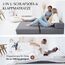 Schlafsofa 140 cm breit – Faltbare Schlafcouch und Gästematratze für 2, klappbares Sofa Bett – Extra dick 20cm und bequem H3 – Ideal für Gäste & Alltag – Test SEHR GUT Oeko-TEX Standard Klappmatratze