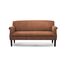 CAVADORE 3-Sitzer Küchensofa Malm, Sitzbank für Küche oder Esszimmer in Lederoptik, Inkl. Armteilverstellung, Federkern und moderner Kontrastnaht, 182 x 97 x 78, Mikrofaser: cognac