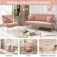 Yaheetech Polstersofa mit Armlehnen & Beine aus Metall Modernes Einzelsofa mit 2 Lendenkissen Loveseat für Wohnzimmer, Heimbüro Rosa