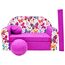 Pro Cosmo umwandelbares Kindersofa – perfekt zum Spielen und Schlafen – mit Abnehmbarer Matratze, Kissen und Pouf – 98x168x59 cm – leicht und einfach zusammenklappbar M33 Lila - Schmetterlinge