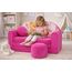 Pro Cosmo umwandelbares Kindersofa – perfekt zum Spielen und Schlafen – mit Abnehmbarer Matratze, Kissen und Pouf – 98x168x59 cm – leicht und einfach zusammenklappbar - H3 Rosa - Teddybär mit Herz