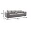 CAVADORE Big Sofa Mavericco inkl. Kissen / XXL-Couch mit tiefen Sitzflächen und modernem Design / 287 x 69 x 108 / Lederoptik grau