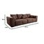 Cavadore Big Sofa Mavericco / Großes Sofa im modernen Design in Lederoptik / Inklusive Rückenkissen und Zierkissen / 287 x 69 x 108 cm (BxHxT) / Mikrofaser Dunkelbraun