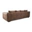 CAVADORE Big Sofa Mavericco / Braune Couch im modernen Design in Lederoptik / Inklusive Rückenkissen und Zierkissen / 287 x 69 x 108 cm (BxHxT) / Mikrofaser Braun