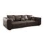 CAVADORE Big Sofa Mavericco / Big Couch im modernen Design in Lederoptik / Inklusive Rückenkissen und Zierkissen / 287 x 69 x 108 cm (BxHxT) / Mikrofaser Anthrazit