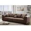 CAVADORE Big Sofa Mavericco inkl. Kissen / XXL-Couch mit tiefen Sitzflächen und modernem Design / 287 x 69 x 108 / Lederoptik cognac
