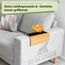 BAM BOO BOX Sofatablett aus Bambus - Couch Tablett flexibel - Sofatablett Armlehne - Sofa Tablett Holz - Naturfarbe mit Pad