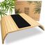 BAM BOO BOX Sofatablett aus Bambus - Couch Tablett flexibel - Sofatablett Armlehne - Sofa Tablett Holz - Naturfarbe mit Pad
