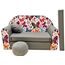 Pro Cosmo Kindersofa Bettfunktion 3in1 Sofa + Gratis Polsterhocker und Kissen Kindermöbel Set Grau A33 - Schmetterlinge