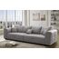 CAVADORE Big Sofa Mavericco inkl. Kissen / XXL-Couch mit tiefen Sitzflächen und modernem Design / 287 x 69 x 108 / Lederoptik grau