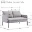 Wahson Sofa 2 Sitzer Couch mit Lehne, gepolsterter Sessel Loungesofa Stoffsofa Metallrahmen, Doppelsofa für Wohnzimmer Empfang Café,Beige