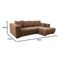 Cavadore Ecksofa Mavericco / XXL Eckcouch Inkl. Rückenkissen und Zierkissen / Longchair rechts / Industrial Style / 285 x 69 x 170 (BxHxT) / Mikrofaser Hellbraun