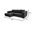 Cavadore Ecksofa Mavericco / XXL Eckcouch Inkl. Rückenkissen und Zierkissen / Longchair links / Industrial Style / 285 x 69 x 170 (BxHxT) / Mikrofaser Schwarz