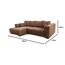 Cavadore Ecksofa Mavericco / XXL Eckcouch Inkl. Rückenkissen und Zierkissen / Longchair links / Industrial Style / 285 x 69 x 170 (BxHxT) / Mikrofaser Hellbraun