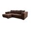 Cavadore Ecksofa Mavericco / XXL Couchecke inkl. Kissen / Longchair links / Industrial Style / 285 x 69 x 170 (BxHxT) / Mikrofaser Dunkelbraun