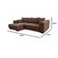 Cavadore Ecksofa Mavericco / XXL Couchecke inkl. Kissen / Longchair links / Industrial Style / 285 x 69 x 170 (BxHxT) / Mikrofaser Braun