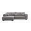 CAVADORE Ecksofa Mavericco inkl. Kissen / XXL-Eckcouch im modernen Design / Longchair links / 285 x 69 x 170 / Lederoptik grau