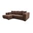 Cavadore Ecksofa Mavericco / XXL Couchecke inkl. Kissen / Longchair links / Industrial Style / 285 x 69 x 170 (BxHxT) / Mikrofaser Braun