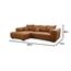 Cavadore Ecksofa Mavericco / XXL Eckcouch Inkl. Rückenkissen und Zierkissen / Longchair links / Industrial Style / 285 x 69 x 170 (BxHxT) / Mikrofaser Cognac