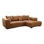 Cavadore Ecksofa Mavericco / XXL Eckcouch Inkl. Rückenkissen und Zierkissen / Longchair rechts / Industrial Style / 285 x 69 x 170 (BxHxT) / Mikrofaser Cognac