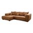 Cavadore Ecksofa Mavericco / XXL Eckcouch Inkl. Rückenkissen und Zierkissen / Longchair links / Industrial Style / 285 x 69 x 170 (BxHxT) / Mikrofaser Cognac