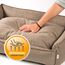jamaxx-pets Premium Hundebett Orthopädisch Memory Visco Schaum Waschbar Wendekissen Wasserabweisend/Hundekörbchen Weicher Samtartiger Sofa Stoff Hundekissen Hundekorb PDB2002 (L) 120x90 braun