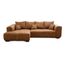 Cavadore Ecksofa Mavericco / XXL Eckcouch Inkl. Rückenkissen und Zierkissen / Longchair links / Industrial Style / 285 x 69 x 170 (BxHxT) / Mikrofaser Cognac