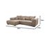 Cavadore Ecksofa Mavericco / XXL Eckcouch Inkl. Rückenkissen und Zierkissen / Longchair links / Industrial Style / 285 x 69 x 170 (BxHxT) / Mikrofaser Beige