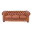 Woodkings® Chesterfield Sofa 3-Sitzer Vintage Echtleder Couch Bürosofa Polstermöbel 3 Sitzer antik Designsofa Federkern Unikat Herrenzimmer englisches Leder Stilsofa Clubsofa (Cracker braun)