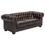 Woodkings® Chesterfield Sofa 3-Sitzer Vintage Echtleder Couch Bürosofa Polstermöbel 3 Sitzer antik Designsofa Federkern Unikat Herrenzimmer englisches Leder Stilsofa Clubsofa (antik braun)
