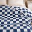 YIRUIO Überwurfdecken, Schachbrett, Gitter, Schachbrett, Gingham-Wärmer, Komfort, Plüsch, wendbar, Mikrofaser, gemütliche Dekoration für Zuhause, Bett, Couch (blau, 130 x 160 cm)