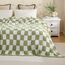 YIRUIO Überwurfdecken, Schachbrett-Gitter, Schachbrett, Gingham-Wärmer, Komfort, Plüsch, wendbar, Mikrofaser, gemütliche Dekoration für Zuhause, Bett, Couch (Salbeigrün, 152,4 x 200,9 cm)