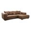 Cavadore Ecksofa Mavericco / XXL Eckcouch Inkl. Rückenkissen und Zierkissen / Longchair rechts / Industrial Style / 285 x 69 x 170 (BxHxT) / Mikrofaser Braun