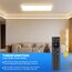 Deckenlampe, Led Deckenleuchte Dimmbar mit Fernbedienung Nachtlicht, 24W 2500LM 3000K - 6500K, Flach Lang Lampe Decke Led Panel Rechteckige Leuchten für Badezimmer Wohnzimmer Büro Backlight 58x20 cm