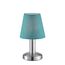 Trio Leuchten Tischleuchte Mats 599600119, Metall Nickel matt, Stoffschirm türkis, exkl. 1xE14, 4-fach Touch