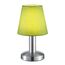 Trio Leuchten Tischleuchte Mats II 599700115, Metall Nickel Matt, Stoffschirm Grün, Exkl. 1x E14, On/Off Touch, Schirm Grün