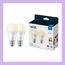 WiZ Warm White LED Lampen E27 2er Pack (806 lm), 60 W Lampen mit warmweißem dimmbarem Licht, smarte Lichtsteuerung über WLAN per Stimme/App