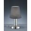 Trio Leuchten Tischleuchte Mats II 599700142, Metall Nickel matt, Stoffschirm grau, exkl. 1x E14, On/Off Touch, Schirm Grau