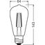 LEDVANCE Smarte LED-Lampe mit WiFi Technologie, Sockel E27, Dimmbar, Warmweiß (2700 K), ersetzt Glühlampen mit 60 W, SMART+ WiFi Filament Edison Dimmable, 1er-Pack SMART+ Filament Edison Dimmable