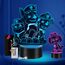 2 Stück Paw Dog Lampe mit Timer, Dog Patrol Geschenke, 3D LED Illusion 16 Farben Paw Dog Nachtlicht USB Smart Touch Fernbedienung Tischlampe Dog Licht für Kinderzimmer Dekoration Urlaub Geschenke