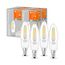 LEDVANCE Smarte LED-Lampe mit Wifi Technologie, Sockel E14, Dimmbar, Warmweiß (2700K), Kerzenform, Klares Filament, Ersatz für herkömmliche 40W-Glühbirnen, steuerbar mit Alexa, Google & App, 4er-Pack