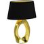 Reality Leuchten RL LIVE YOUR LIGHT Taba R50521079 Tischleuchte, Keramik, Stoffschirm Schwarz/Goldfarbig, Höhe 52cm